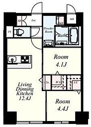 Mys Casetta Kurume(ミースカセッタ久留米) 2LDKの間取図画像