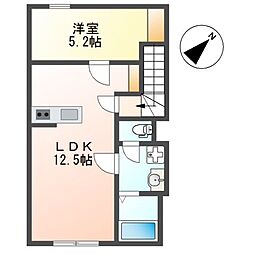 ベルメゾン矢取 1LDKの間取図画像