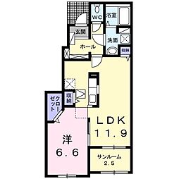 ジェネシス 1LDKの間取図画像