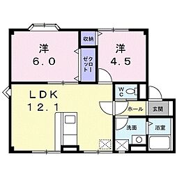 サンフラワーM&H 2LDKの間取図画像