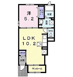 ウメミツハウス2 1LDKの間取図画像