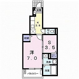 サウスウィンド2 1SKの間取図画像