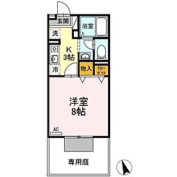 マーサ・ジュネス2 1Kの間取図画像