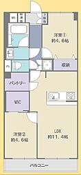 中銀新葛西マンシオン 2LDKの間取図画像