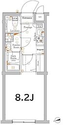 XEBEC経堂 1Kの間取図画像