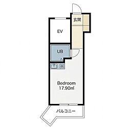 ティーエスハイツ経堂 1Kの間取図画像