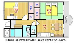 タワー・ア・ラ・モード 2DKの間取図画像