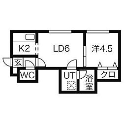 アビタ琴似 1LDKの間取図画像