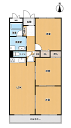 プラザ高羽 3LDKの間取図画像