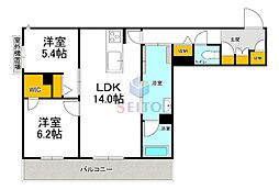 和の杜 江坂 2LDKの間取図画像
