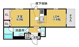 シャーメゾンAvenueS 1LDKの間取図画像