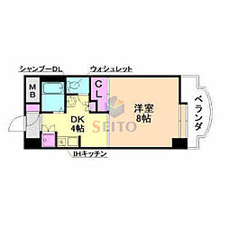 ブランコート豊中 1Kの間取図画像