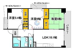 メゾンドール藤が丘 3LDKの間取図画像
