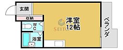 メゾン・ユルベーヌ ワンルームの間取図画像