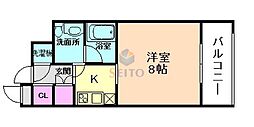 レジディア江坂 1Kの間取図画像