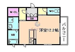 シャーメゾンハレクラニ ワンルームの間取図画像