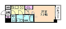 OrchidResidence新大阪 1Kの間取図画像