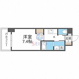 ファーストフィオーレ江坂レガリス 1Kの間取図画像