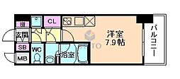 COMFORIA江坂広芝町 1Kの間取図画像