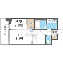 セレニテ江坂グランデ 1LDKの間取図画像