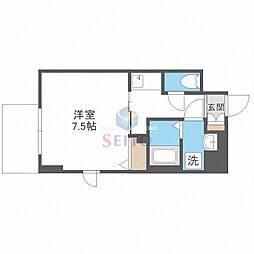 ラドゥセール江坂2 1Kの間取図画像