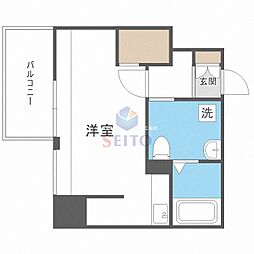 ドゥーエ江坂3 ワンルームの間取図画像