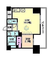 アドバンス江坂ラシュレ 1LDKの間取図画像
