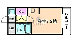 LiAnge東三国 ワンルームの間取図画像