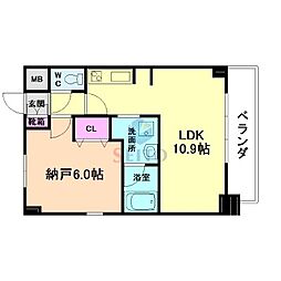 S-RESIDENCEESAKA 1LDKの間取図画像