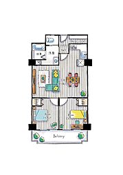 間取図画像 2LDK