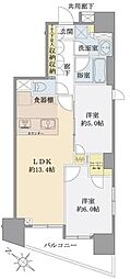 ウイルローズ日本橋人形町 2LDKの間取図画像
