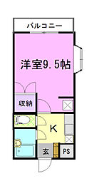 カスティール・イン宇都宮 1Kの間取図画像