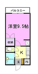 カスティール・イン宇都宮 1Kの間取図画像
