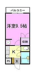 カスティール・イン宇都宮 1Kの間取図画像