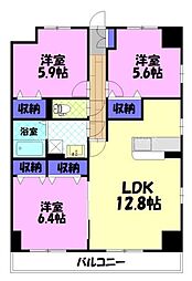アグレアーブル 3LDKの間取図画像