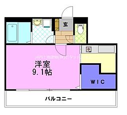 MRR宇都宮 1Kの間取図画像
