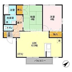 エスペランサC 2LDKの間取図画像
