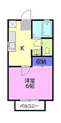 グランシャリオン 1Kの間取図画像
