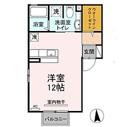 アムール ワンルームの間取図画像