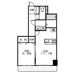 サンモールF.K.D 1LDKの間取図画像