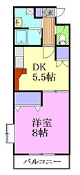 大通り秀栄マンション 1DKの間取図画像
