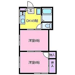 コーポ・エステート 2Kの間取図画像