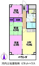 マンション桜 3LDKの間取図画像