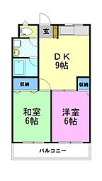 SUNキャッスル 2DKの間取図画像