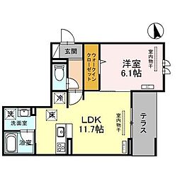 D-noir 1LDKの間取図画像