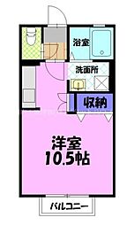 イノセントワールド弐番館 ワンルームの間取図画像