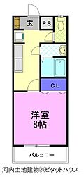 ナカハラ2 1Kの間取図画像