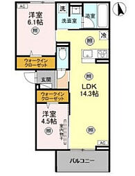 D-Satsuki 2LDKの間取図画像