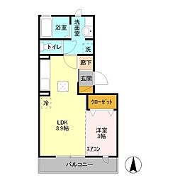 エミネンス 1LDKの間取図画像