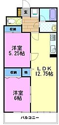 パークビュースーデン 2LDKの間取図画像